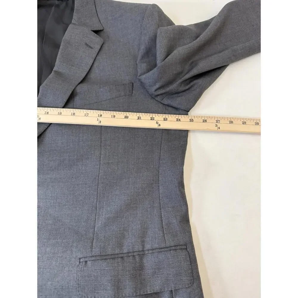 Canali Blazer Jacket Mens 60L Long Gray Wool Made Italy Sport Coat - Picture 6 of 9